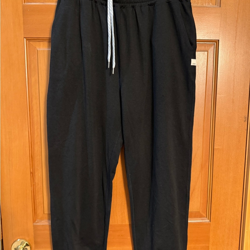 Vuori Black Jogger Pants with White Drawstring